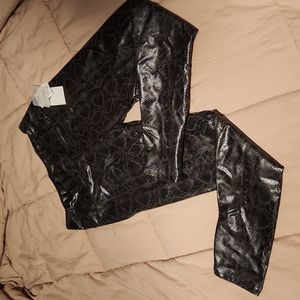 snakeskin leather leggings NWT size medium